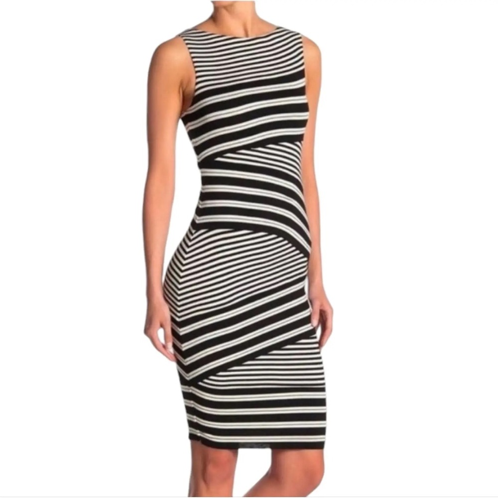 Bailey/44 Black/White Striped Dress N276-22